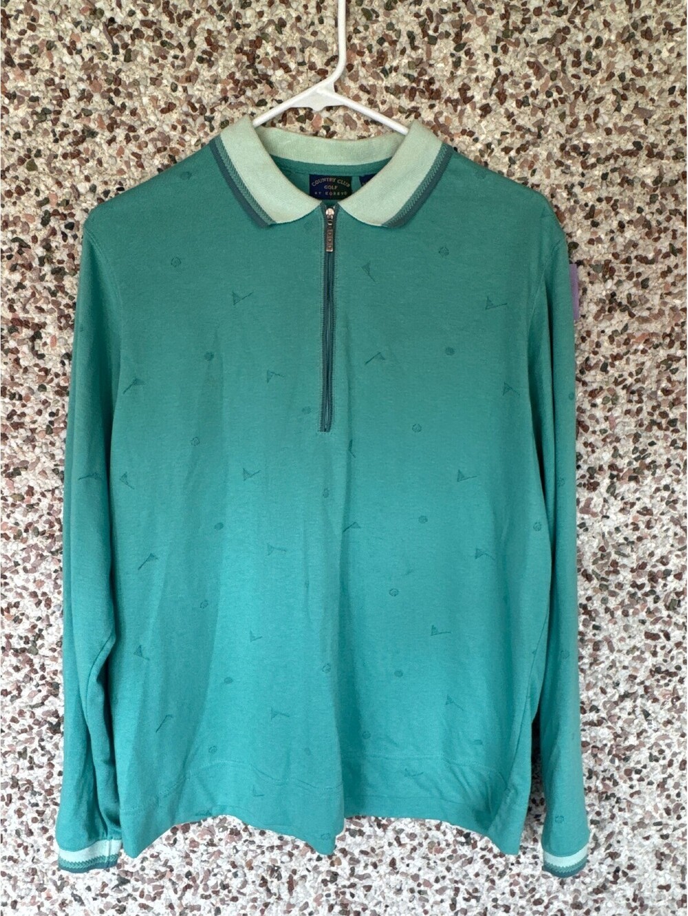 Vintage Koret Country Club Golf 1/4 Zip Pullover Womens M Sage Green Novelty